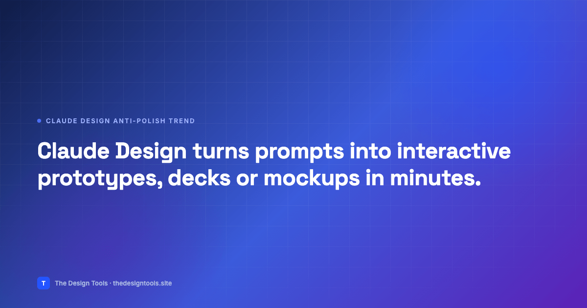 Claude Design turns prompts into interactive prototypes, decks or mockups in minutes.