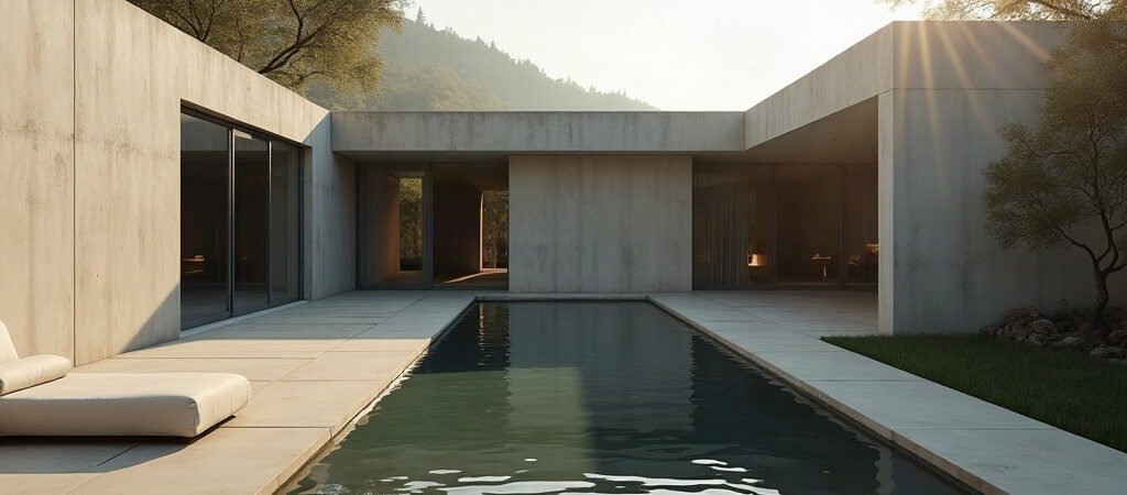 Minimalist Concrete Courtyard House