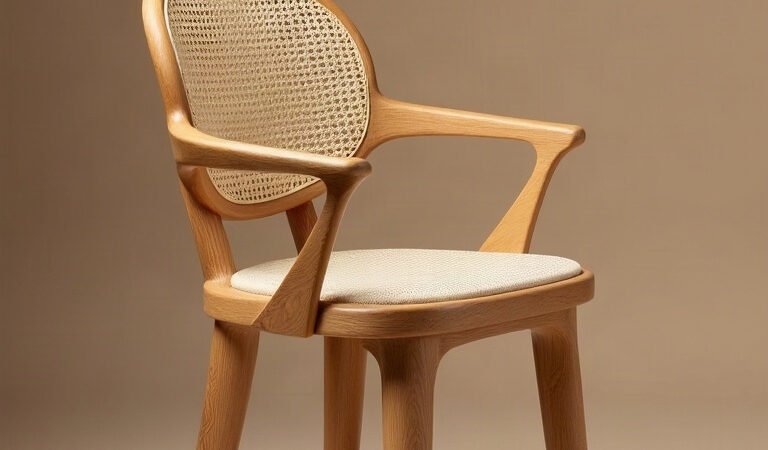 Sculptural Oak Dining Chair