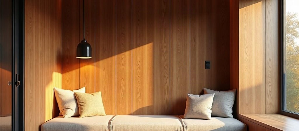 Cozy Wood-Paneled Reading Nook
