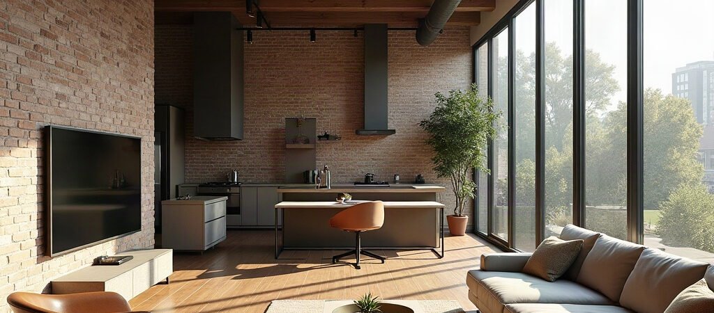 Adaptive Reuse Brick and Glass Loft