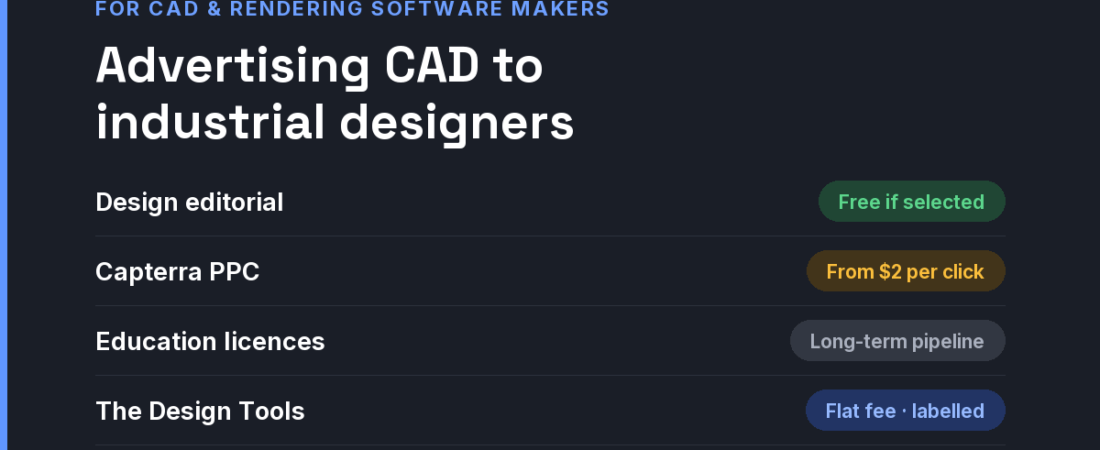 How to Advertise CAD and Product Design Software to Industrial Designers