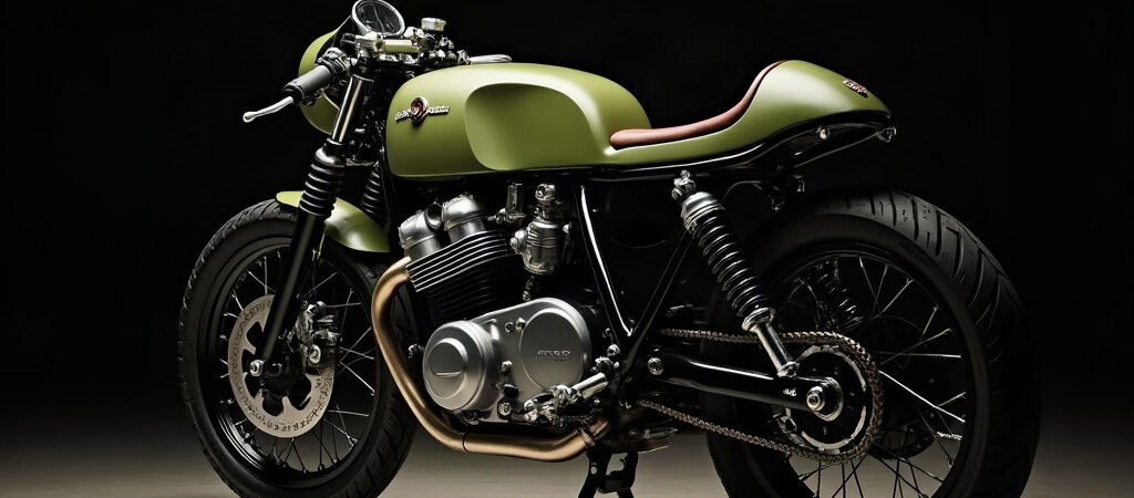Café Racer Motorcycle in Studio