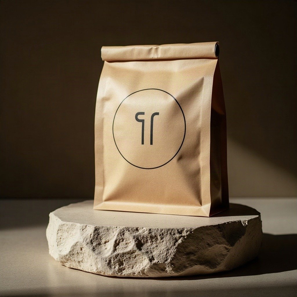 Pressed mushroom-fiber packaging with a debossed logo — biomaterial packaging leading sustainable product design.