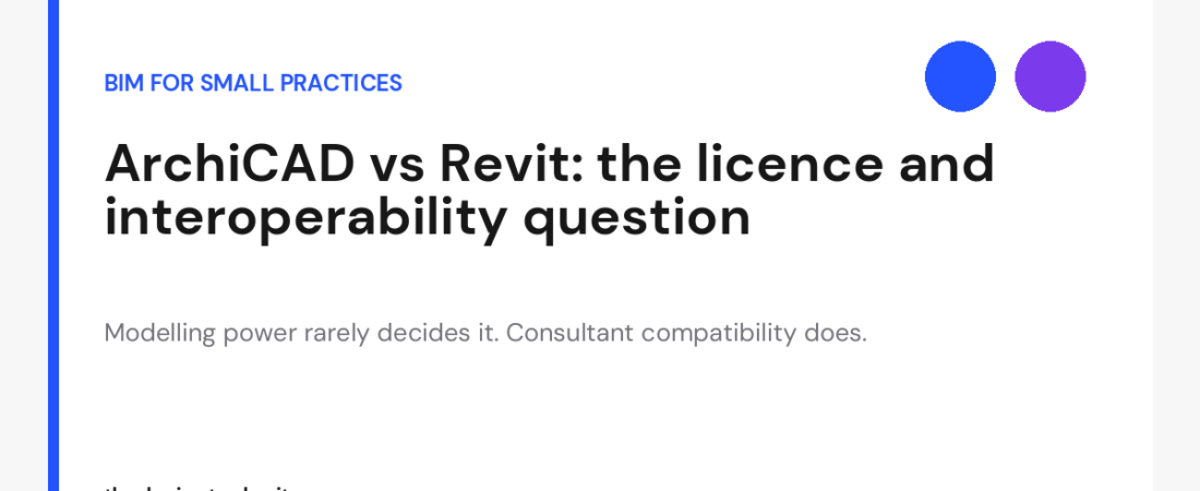 ArchiCAD vs Revit for Small Practices: The Licence and Interoperability Question