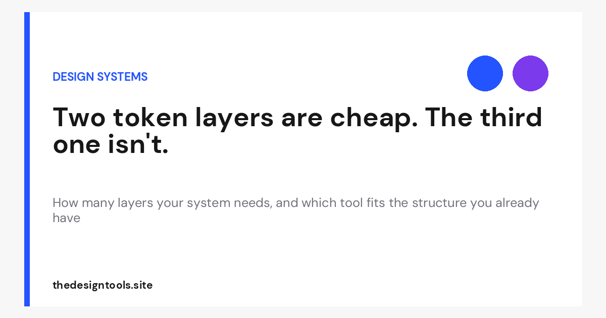 Design Tokens Beyond Semantics: What a Token Structure Actually Costs a Team
