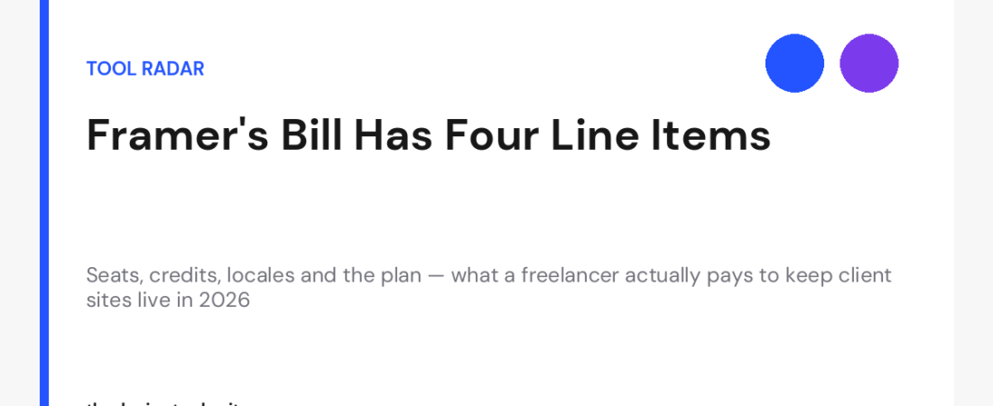 Framer’s 2026 Pricing: What a Freelancer Actually Pays to Keep Client Sites Live