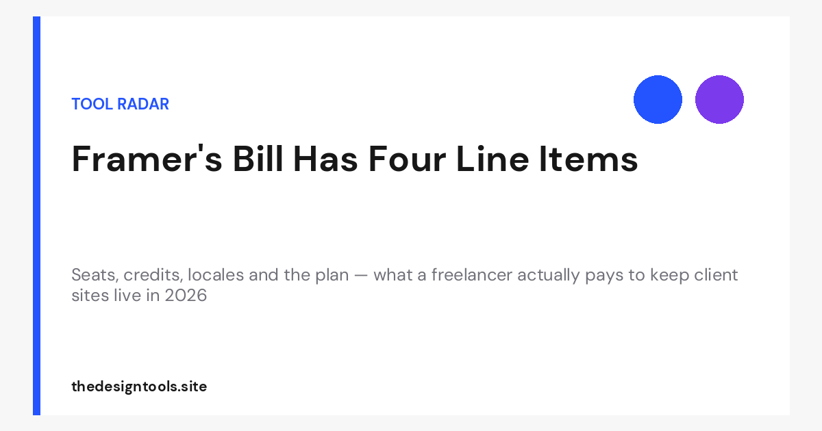 Framer’s 2026 Pricing: What a Freelancer Actually Pays to Keep Client Sites Live