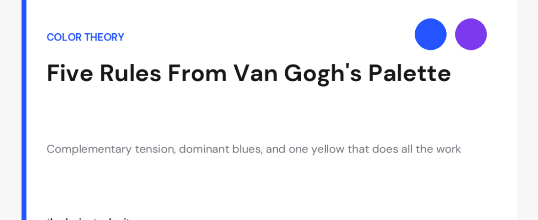 Van Gogh’s Color Theory: Build Palettes That Carry Emotion