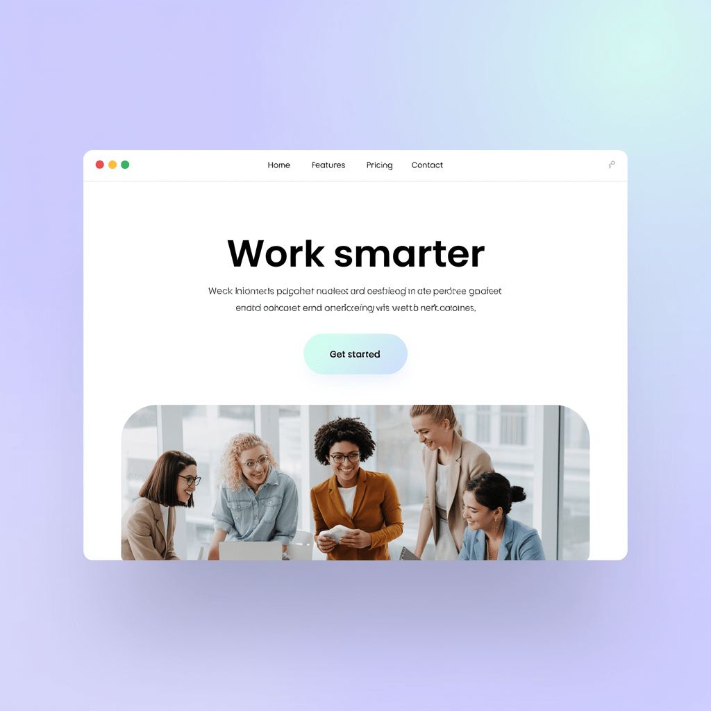 A minimal SaaS landing-page hero with generous whitespace and a bold headline — the current standard for software marketing sites.