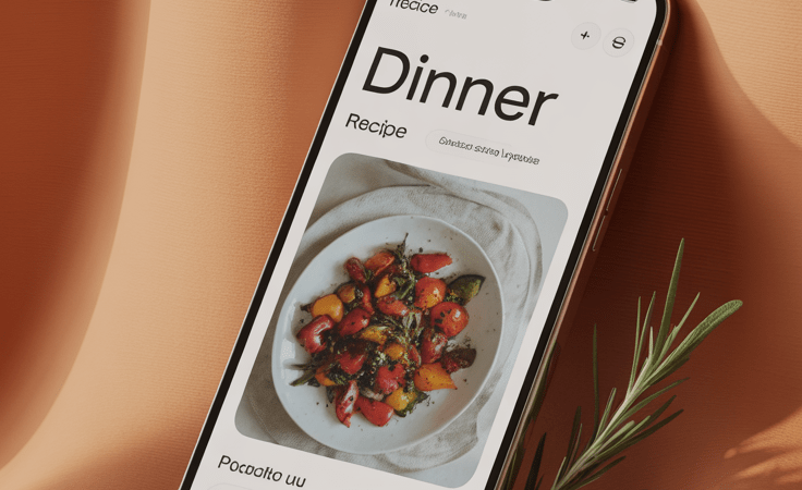 Minimal Recipe App Hero Card