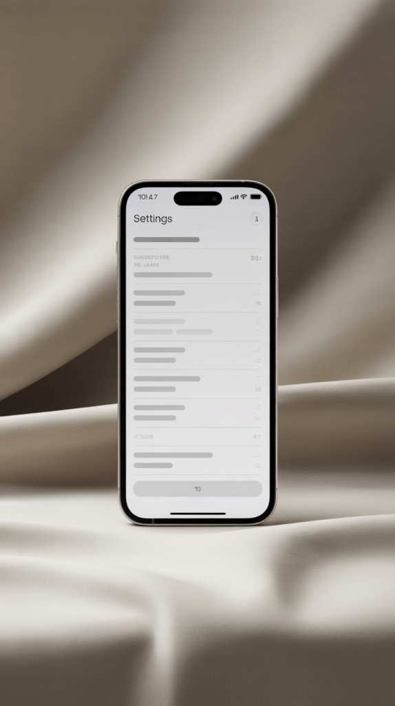 Grouped list rows and soft dividers — the quiet, native-feeling settings-screen pattern every iOS app converges on.