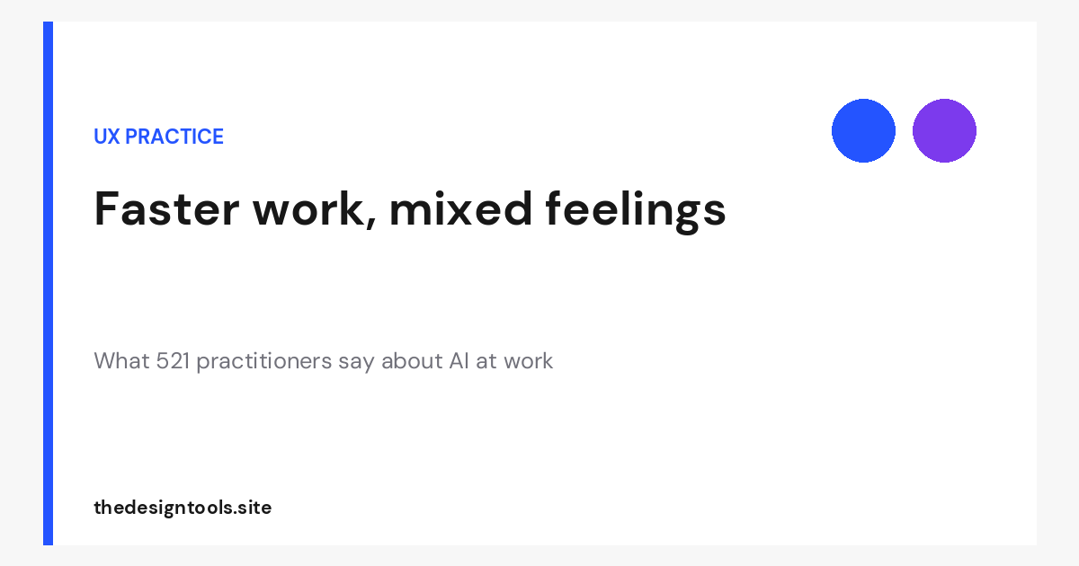 AI in UX: Work Is Faster, But Practitioners Have Mixed Feelings
