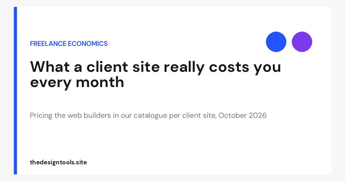 The web builder cost per client site in 2026: what freelancers actually pay